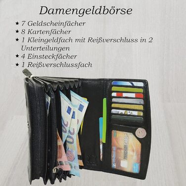 Robust buffalo leather restaurant wallet/billfold with RFID protection and magnetic closure