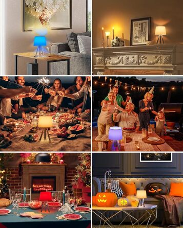 LED-лампа Egobasic настільна бездротова з пультом, таймером, регулюванням яскравості, акумулятором, змінним кольором, для спальні, кухні, вітальні (тринога з харчової смоли)