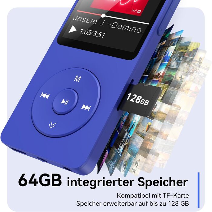 MP3 плеєр AGPTEK 32GB Bluetooth 5.3, 1.8
