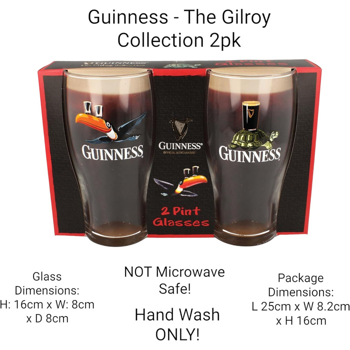 Набір склянок Guinness Gilroy 2 Pint (2 великі) – офіційний мерч