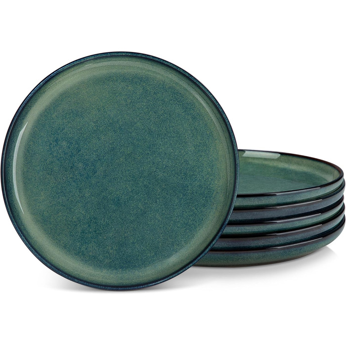Vancasso Starry 24-Piece Stoneware Dinnerware Set - 6 Person Blue Tableware Set with Plates, Bowls & Dessert Plates