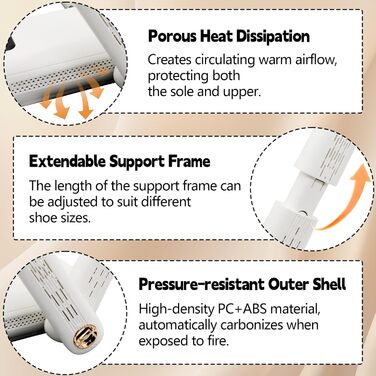 Електрична сушарка для взуття Herbst з 4 тримачами, таймером та 2 швидкостями для чобіт, лижних черевиків, шкарпеток та рукавичок