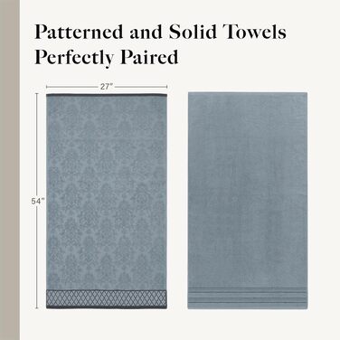 Набір рушників Pacific Coast Textilien Damast Jacquard з бордюром, 100% бавовна, світло-блакитні, 8 шт.