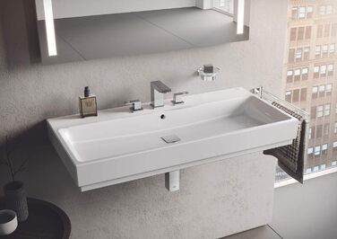 Мильниця для ванної GROHE Essentials скляна з металевим тримачем, квадратна, хром, приховане кріплення, 40444001