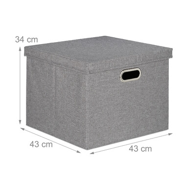 Relaxdays Set of 2 Square Storage Boxes