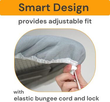SAVUK Ironing Board Covers and Pad with Standard Size, Adjustable Elastic Edge, Heat Reflective, Fits Boards 130 x 40, 130 x 35 or 125 x 35, Cover Measurement 48 x 135 cm, Grey L 15