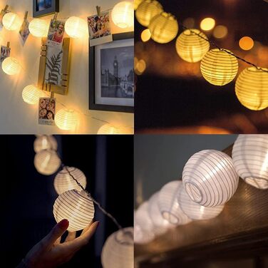 Ланцюжок ліхтарів-ліхтариків LED, 10м, 50 LED, розширюваний, 8 режимів, з пультом, таймером, для декору тераси, балкона, саду, на Різдво. Тепле біле світло.