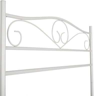 SONGMICS Vintage Style Clothes Rack Coat Stand with Clothes Rail and 2 Shelves Made of Metal 92 x 173 x 41 cm (W x H x D), Cream White, HSR07W (90 x 44.5 x 173 cm)