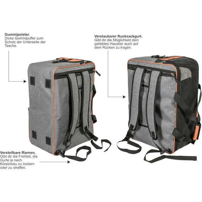 Annitaño Преміум переноска для собак, 55x40x23 см, EUWI - Водонепроникна, до 12 кг, комфортна для подорожей