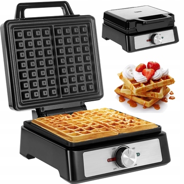 Вафельниця Teesa TSA3237 на 2 вафлі, 1600 Вт, корпус із нержавіючої сталі, регулювання потужності