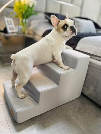 Сходинка для собак Velinda з 4 сходинками, також підходить для котів. Допомога у входженні для домашніх тварин. Матеріал: пінопласт. Колір: темно-синій