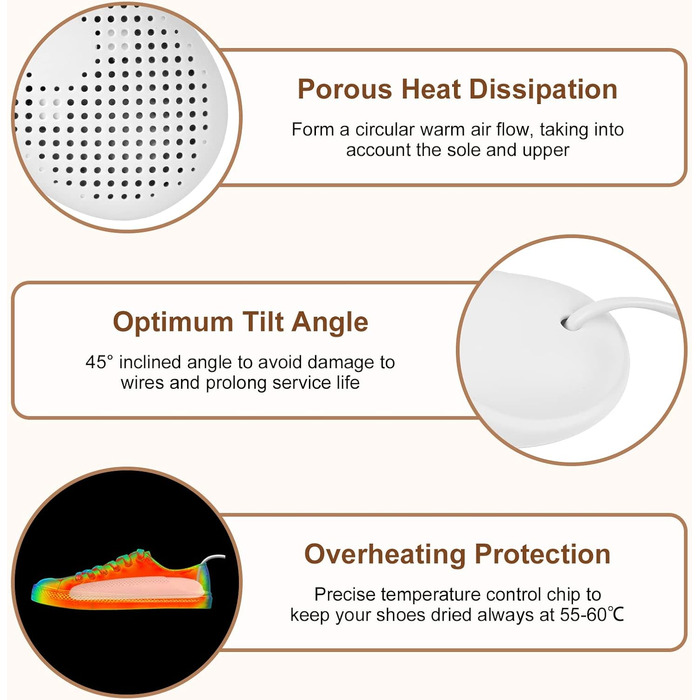 Електричний сушильник для взуття Flintronic - 3 режими, таймер, для черевиків, рукавиць, шкарпеток (EU-штекер)