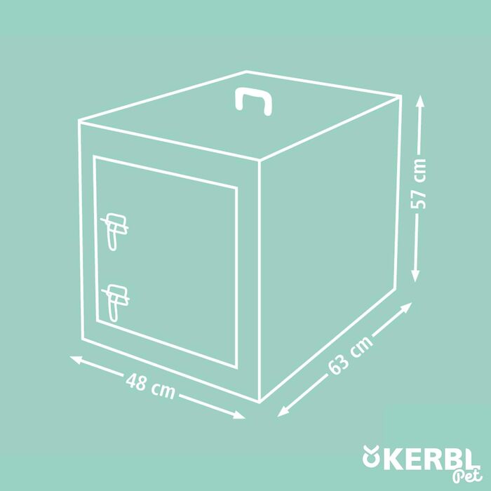 Кірбл Pet Gittertransportbox - переносна клітка для собак, чорна, метал, 63x48x57 см, з висувною пластиковою підставкою