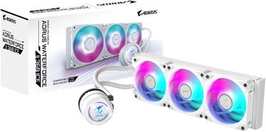 Система водяного охолодження GIGABYTE AORUS WATERFORCE II 360 Ice для CPU з RGB підсвічуванням (3x120mm) - сумісна з Intel LGA 1851 та AMD AM5, білий корпус