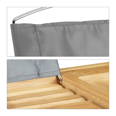 Relaxdays Bamboo Bathtub Shelf with Book Holder