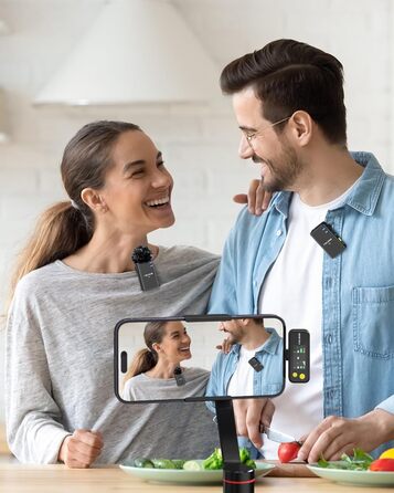 Мікрофон FULAIM X6S: Бездротовий петличний мікрофон з AI шумозаглушенням для iPhone, камер та відеозйомки. 48 кГц/24 біт, з кейсом для зарядки та зберігання.