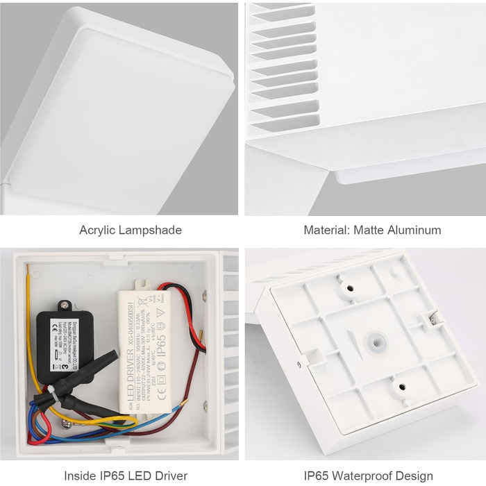 КЛІТЕН Зовнішня бра з LED та датчиком руху, 24W, IP65, вологостійка, для саду, тераси, входу, тепле світло 3000K