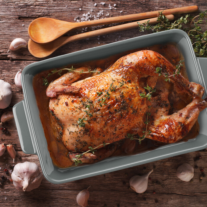 Relaxdays 3-piece Ceramic Casserole Dish Set, grey