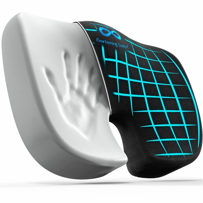 Подушка для сидіння Everlasting Comfort: ергономічна, з Memory Foam для офісу, авто та дому. Підходить для офісного крісла та автосидіння. Зручна, знімний водонепроникний чохол, нековзна основа. Чорна.