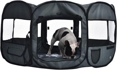 Amazon Basics Octagon Portable Pet Playpen - 114cm Grey