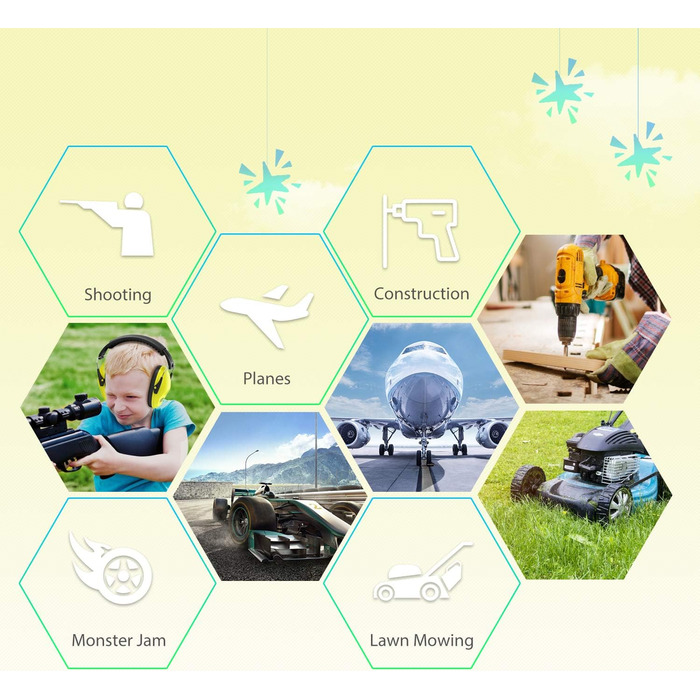 Навушники для захисту від шуму Dr.meter для дітей, жовті. Захист 27dB, регульоване обхватом, для сну, навчання.