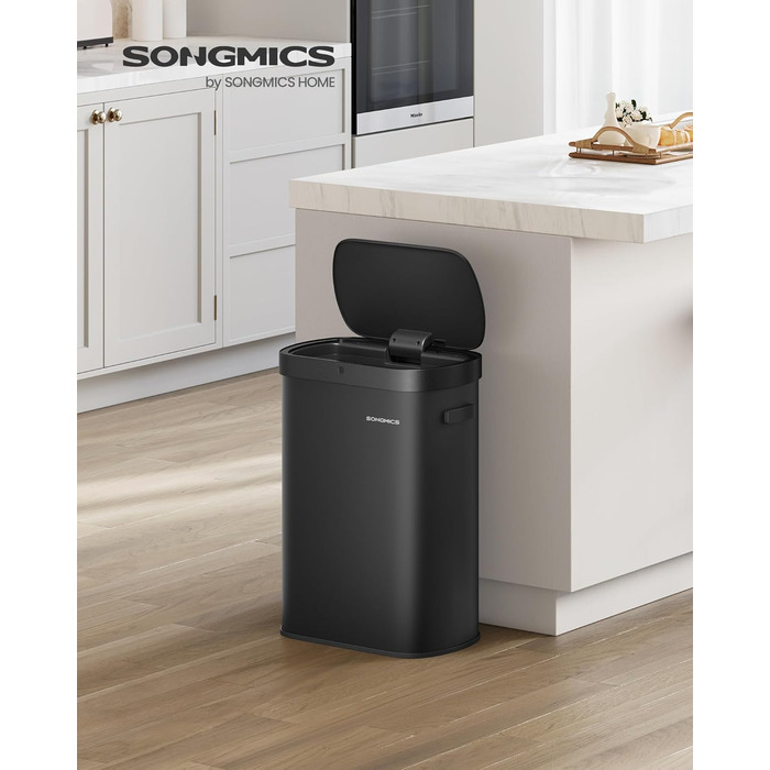 Сміттєвий бак SONGMICS з сенсором 50л, автоматичний, сталевий, чорний - LTB640B02