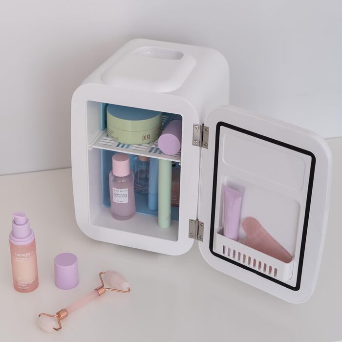 Mini холодильник Flamingueo 4L, 12V/220V: Косметичний, для догляду за шкірою, настільний, білий