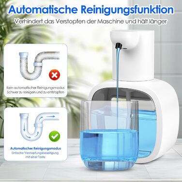 Автоматичний дозатор мила, 500 мл, настінний, сенсорний, регульований, для кухні та ванної кімнати (білий)