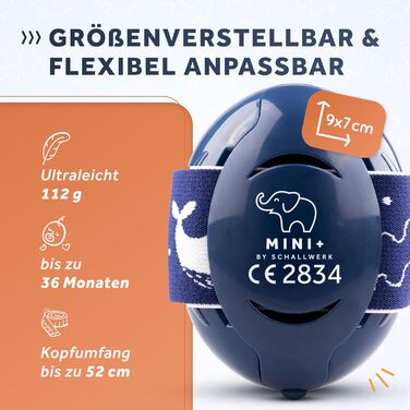 Schallwerk Mini+ - Шумоізоляційні навушники для малюків. Дитячі навушники для захисту від шуму, блакитний колір