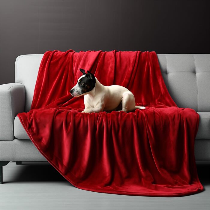 Водонепроникний плед для собак та котів, великий (XXL, 229x274 см), червоно-чорний