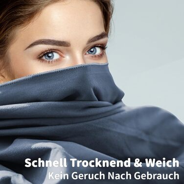 Набір рушників з мікрофібри Pameil (3 шт.): великий (160x80 см) + 2 маленькі (80x40 см), швидковисихаючі, для подорожей, фітнесу, сауни, блакитні