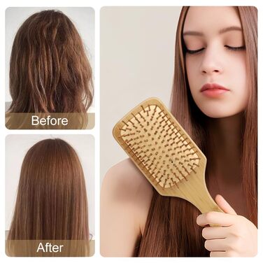 Набір дерев'яних гребінців з бамбука (3 шт.) для волосся: чоловічих, жіночих, дитячих, густого, довгого, хвилястого волосся