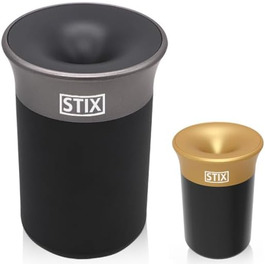 STIX-Becher Auto Aschenbecher (available in 2 colors) compatible with IQOS Iluma Prime One Terea, Duo 3 Heets, GLO Neo Tobacco Sticks - black/gray