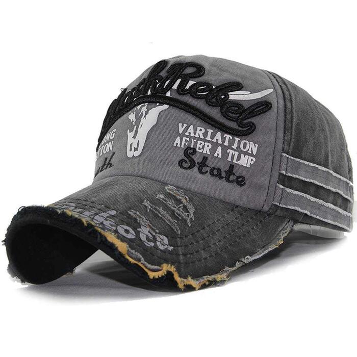 Чоловіча кепка бейсболка CheChury Vintage Snapback, чорна, регульована, для спорту та відпочинку