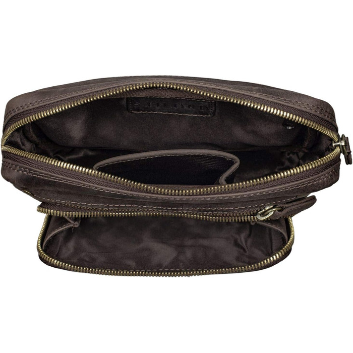 STILORD Поясна сумка на пояс з натуральної шкіри Vintage для чоловіків, жінок та дітей. Сумка через плече, на пояс. Підходить для занять спортом, фестивалів, подорожей. Колір: темно-коричневий