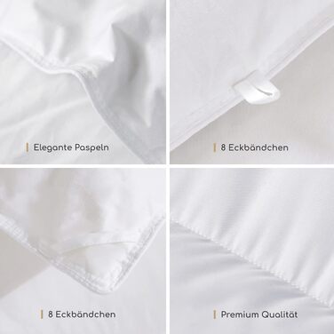 Homyrium Down Comforter 155x220 All-Season Comfort Bedspread 155x220 Down Warm Feather Comforter 50% Down Fill Weight 900 gr, Oeko-TEX and RDS Certified 155x220 cm All-Season Comforter - White
