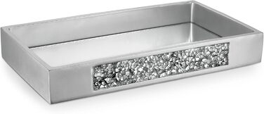 Набір аксесуарів для ванної кімнати Dwellza, сріблястий мозаїчний набір, 6 предметів, включає: дозатор мила, тримач для зубних щіток, стакан, мильниця, кришка для серветок, сміттєвий бачок (унікальний)