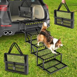 Східці для собак Hunderampe з 5 ступенів, складані, для вантажівок та SUV, регульована висота 35-90 см, до 100 кг