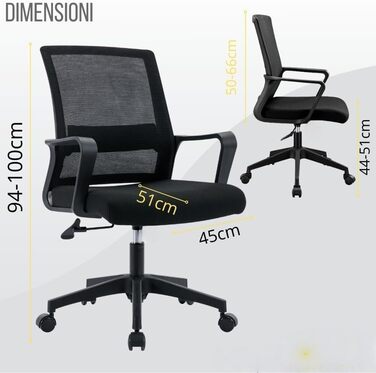 Ергономічне крісло для офісу, крісло для робочого столу з регульованими підлокітниками, 3D-підголівник та 3D-підтримка попереку, офісне крісло з функцією гойдання та нахилу (біле та чорне) (Чорний - оновлення)