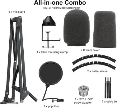 Шарнірний мікрофонний тримач YOUSHARES для Shure SM7B з поп-фільтром (01 Stand Set)