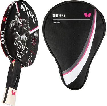 Набір для настільного тенісу Butterfly Timo Boll SG99 | Професійний ракетковий комплект для змагань | ITTF сертифіковане покриття Wakaba | Анатомічна форма ручки smart.Grip (з чохлом DC1)