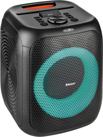 Reflexion PS09BT: Портативна Bluetooth-колонка для вечірок, DJ та караоке, 500 Вт, радіо UKW-PLL, світлодіодний ефект, мікрофон, акумулятор, чорний (PSX11BT)