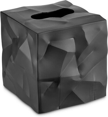 Essey Cosmetic Tissue Box Wipy Cube I, square tissue box dispenser, design tissue box, black, 13x13x13 cm