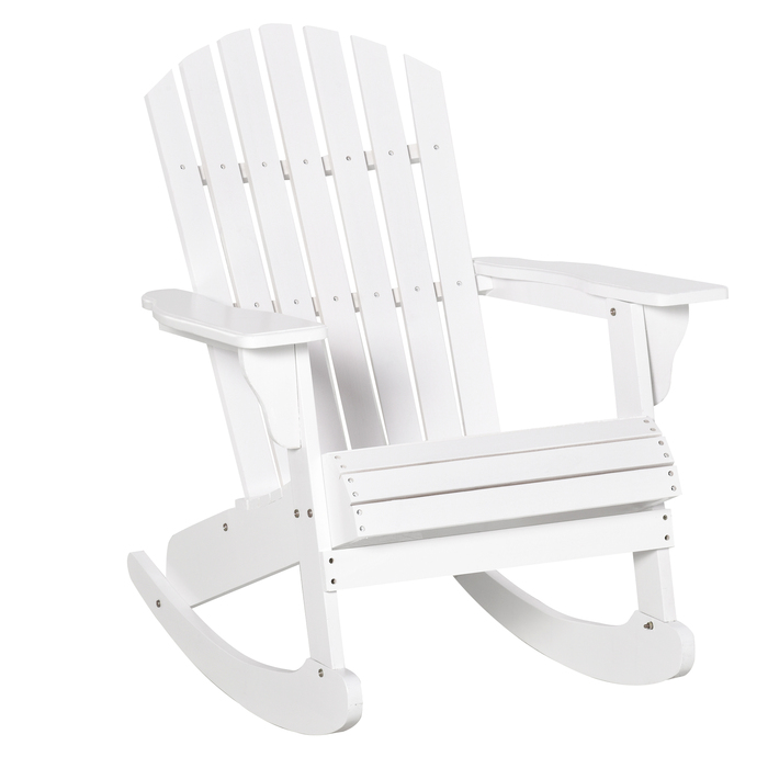 Крісло-гойдалка Outsunny Adirondack, 77 x 94 x 97 см, біле, стійке до погодних умов, ідеально підходить для садово-балкових меблів