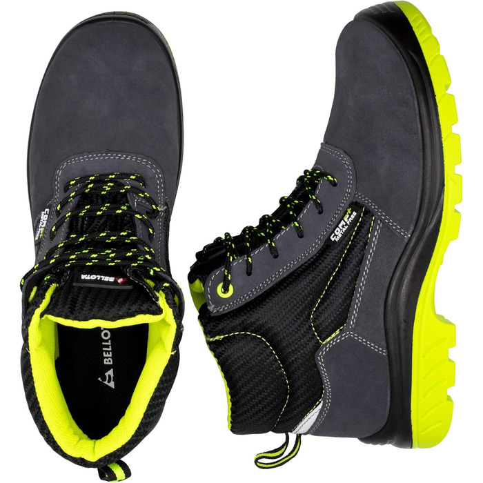 Робочі черевики Bellota Bota Serraje Comp+ S1P, чорно-зелені, 42 EU