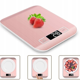 Електронні кухонні ваги 1г-10кг, ювелірні та побутові, з LCD-дисплеєм, рожеві