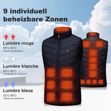 Обогревна жилетка з Powerbank 10000mAh, 9 зон обігріву, для чоловіків та жінок, жилетка-грівка для активного відпочинку, L-XL