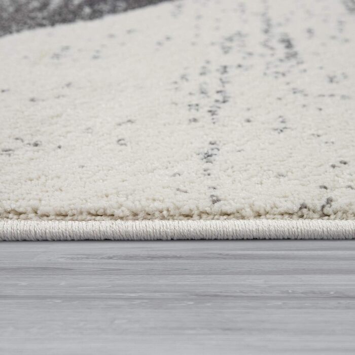 Килим Paco Home для вітальні та спальні, короткий ворс, вінтажний стиль, пастельний колір, абстрактний ромбовий візерунок, 120x170 см, антрацитовий