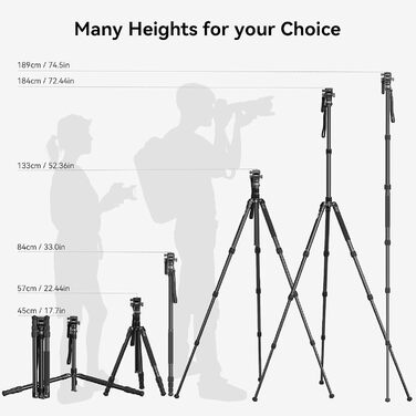Відеоштатив SmallRig FreeBlazer CT190 (4319) 183 см з гідравлічною головою, нівеліром та моноподом для влогінгу та подорожей, навантаження 4 кг, з сумкою
