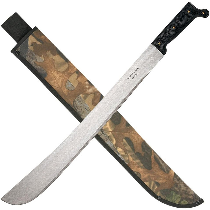 Tramontina 22-inch Machete, Full-Tang Carbon Steel Blade with Nylon Belt Sheath